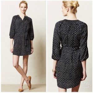 Maeve Polka Dot Preparation Dress Shirt Dress Smal